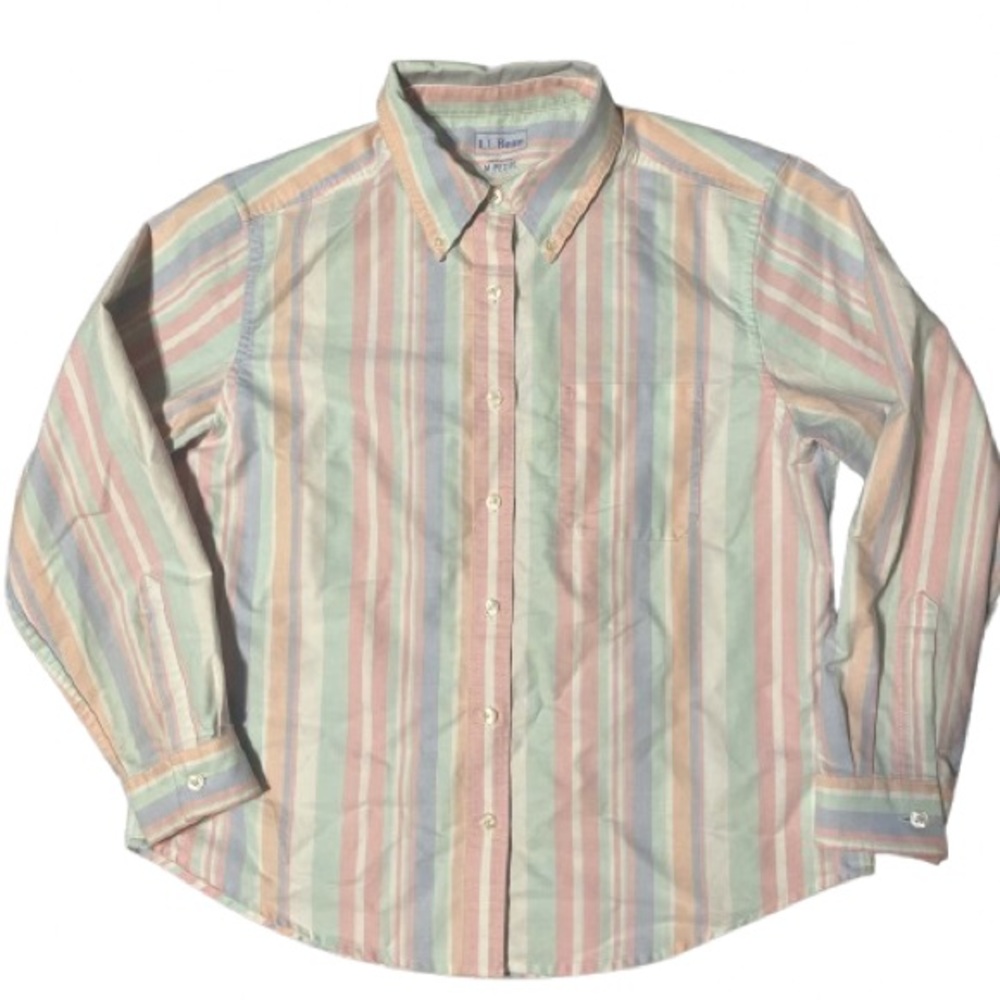 L.L Bean colorful striped button down